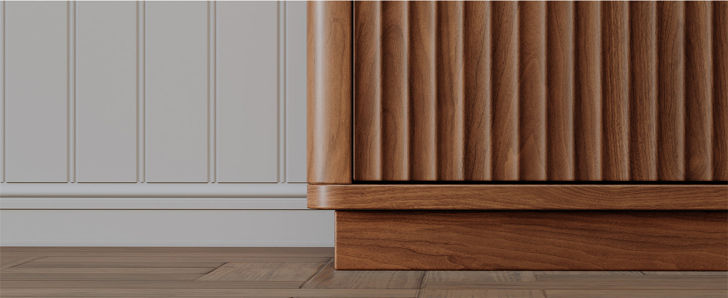 Evermagin Fluted 5 Drawers Dresser, 47" Tall Wooden Dressers Storage Organizer,Modern Chest of Drawers for Bedroom with Deep Storage, Living Room,Entryway, Walnut